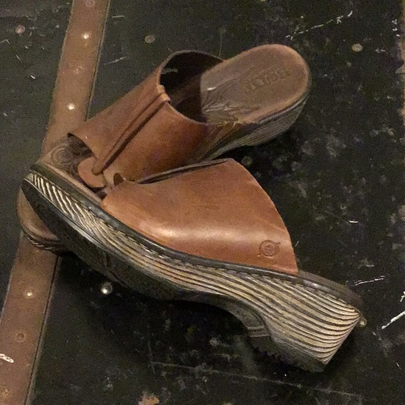 Born Leather Wedge Sandals - Picture 5 of 11